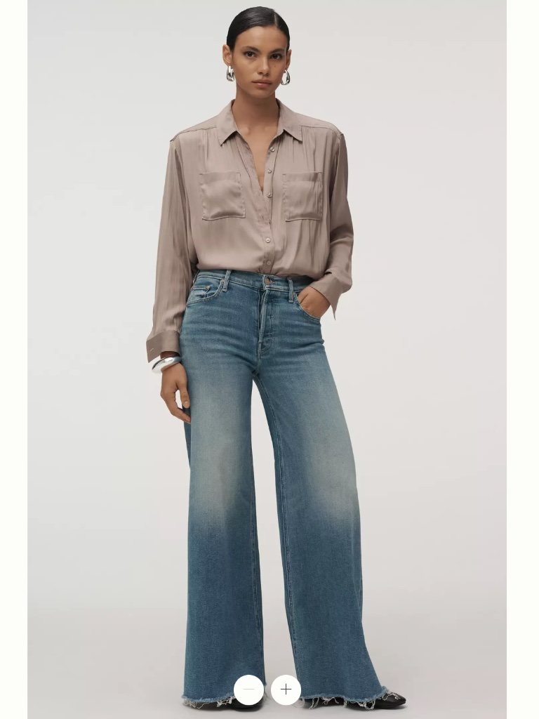 Mother The Tomcat Swisher Sneak High-Rise Wide-Leg Jeans